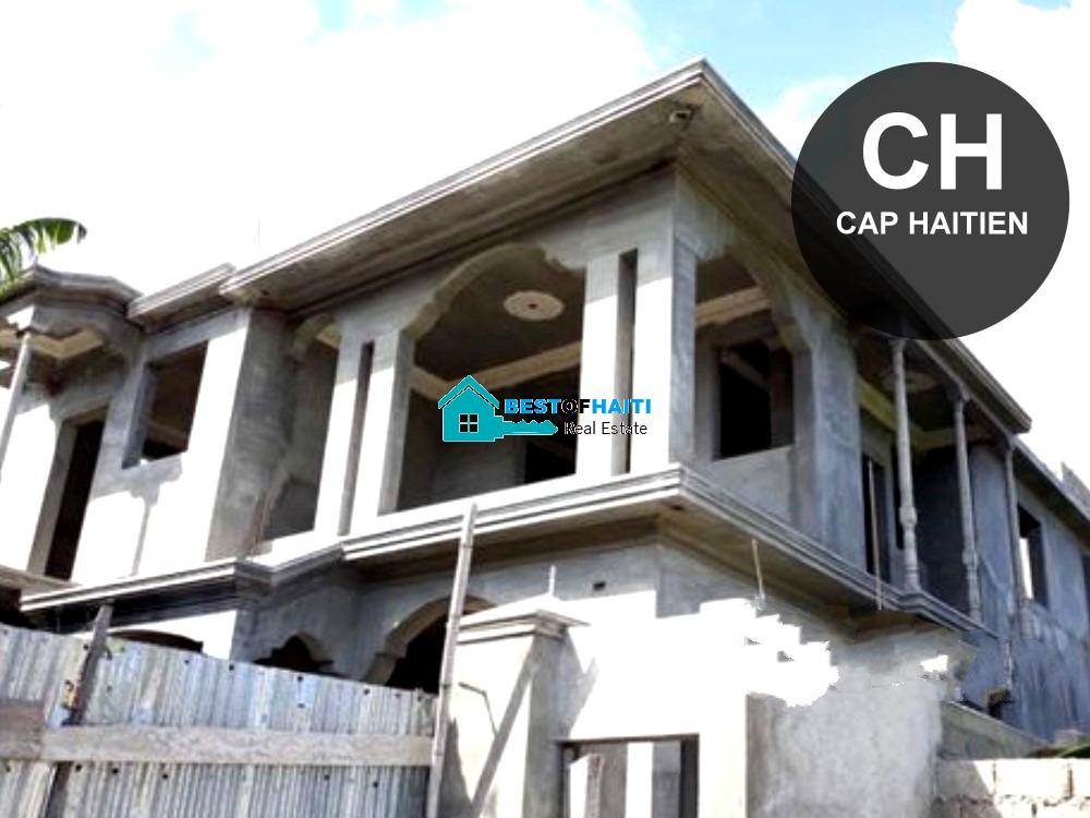 Unfinished, Two-story House for Sale in Cap-Haitian (Monbin Lataille), Haiti